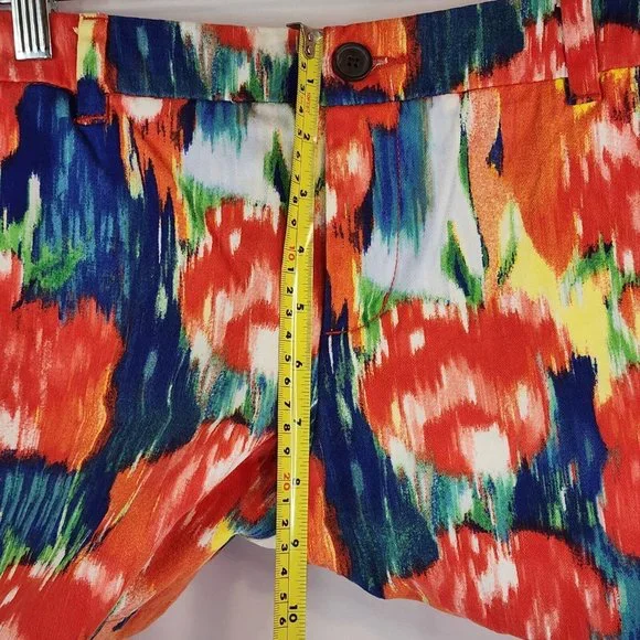 Merona Shorts Womens Size 8 Floral Red and Blue Flat Front With Pockets - Picture 6 of 6